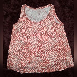 Ann Taylor Red and White Patterned Tank Top